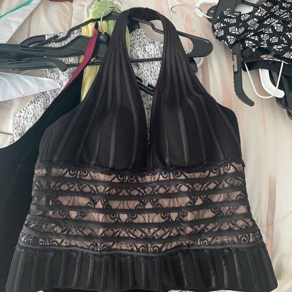 VINTAGE BLACK TAN CORSET